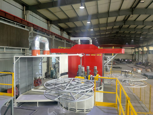 شراء Polyethylene Turret Rotational Molding Equipment PLC Control System 1000 Liters تصنيع عبر الإنترنت